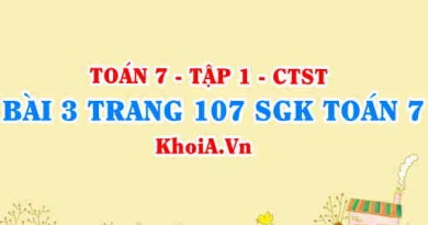 Bài 3 trang 107 SGK Toán 7 tập 1 Chân trời sáng tạo